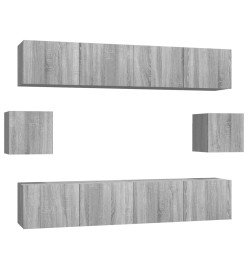 Ensemble de meubles TV 6 pcs Sonoma gris Bois d'ingénierie