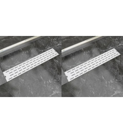 Drain de douche linéaire 2 pcs Ligne 630x140mm Acier inoxydable