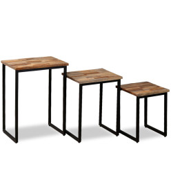 Table basse gigogne 3 pcs Teck massif de récupération