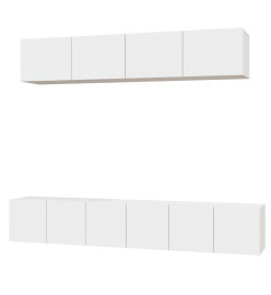 Ensemble de meubles TV 5 pcs Blanc Bois d'ingénierie