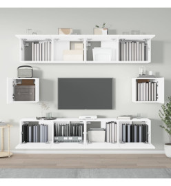 Ensemble de meubles TV 6 pcs Blanc Bois d'ingénierie