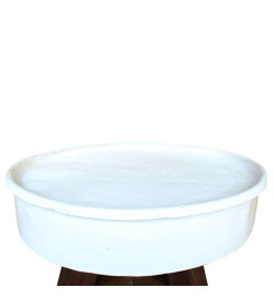 Table basse Bois de récupération massif 60 x 45 cm Blanc