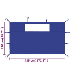 Parois latérales de belvédère avec fenêtres 2 pcs Bleu