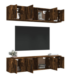 Ensemble de meubles TV 6 pcs Chêne fumé Bois d'ingénierie