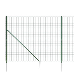 Clôture en treillis métallique et piquet d'ancrage vert 2x10m