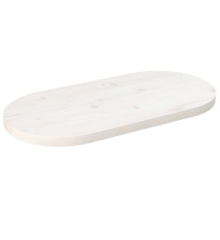 Dessus de table blanc 70x35x2,5 cm bois de pin massif ovale