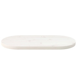 Dessus de table blanc 70x35x2,5 cm bois de pin massif ovale