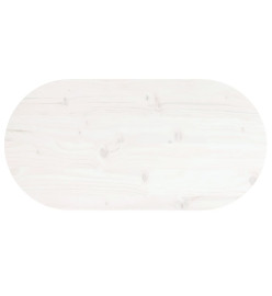 Dessus de table blanc 70x35x2,5 cm bois de pin massif ovale