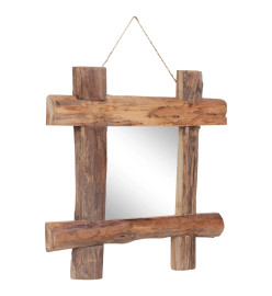 Miroir à bûches Naturel 50x50 cm Bois de récupération massif