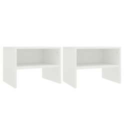 Tables de chevet 2 pcs Blanc 40x30x30 cm Bois d'ingénierie