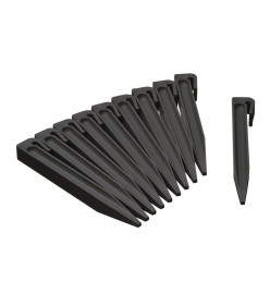 Nature Piquets d'ancrage de jardin 10 pcs noir petit