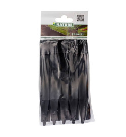 Nature Piquets d'ancrage de jardin 10 pcs noir petit