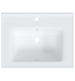 Évier salle de bain blanc 61x48x19,5 cm rectangulaire céramique