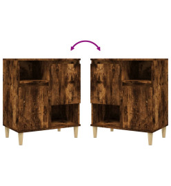 Buffets 2 pcs chêne fumé 60x35x70 cm bois d'ingénierie