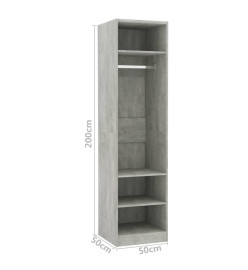 Garde-robe Gris béton 50 x 50 x 200 cm Aggloméré