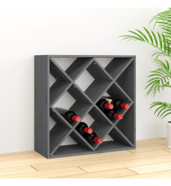 Armoire à vin Gris 62x25x62 cm Bois de pin massif