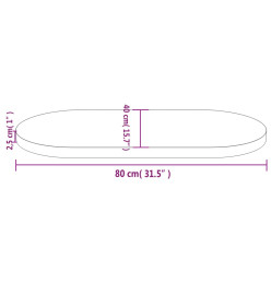 Dessus de table 80x40x2,5 cm bois de pin massif ovale