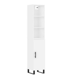 Buffet haut Blanc 34,5x34x180 cm Bois d'ingénierie