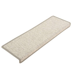 Tapis d'escalier autocollants 15 pcs 65x21x4 cm Beige