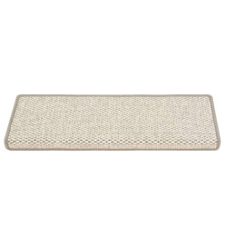 Tapis d'escalier autocollants 15 pcs 65x21x4 cm Beige