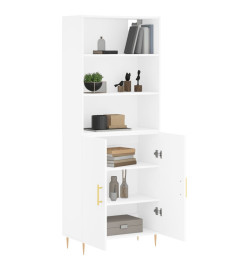 Buffet haut Blanc 69,5x34x180 cm Bois d'ingénierie