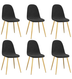 Chaises à manger lot de 6 noir velours