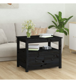 Table basse Noir 71x49x55 cm Bois massif de pin