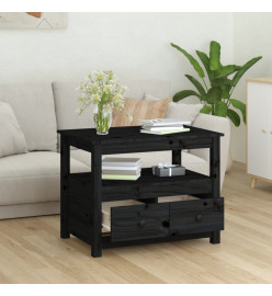 Table basse Noir 71x49x55 cm Bois massif de pin