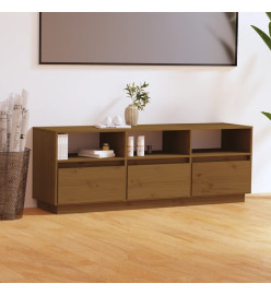 Meuble TV Marron miel 140x37x50 cm Bois de pin massif