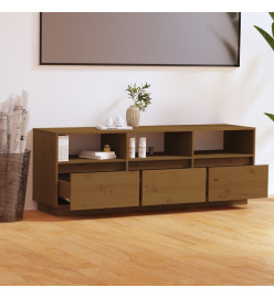 Meuble TV Marron miel 140x37x50 cm Bois de pin massif