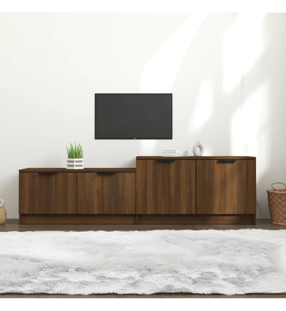 Meuble TV Chêne marron 158,5x36x45 cm Bois d'ingénierie