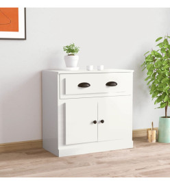 Buffet blanc brillant 70x35,5x67,5 cm bois d'ingénierie