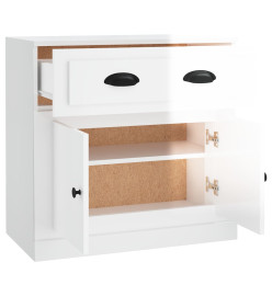 Buffet blanc brillant 70x35,5x67,5 cm bois d'ingénierie