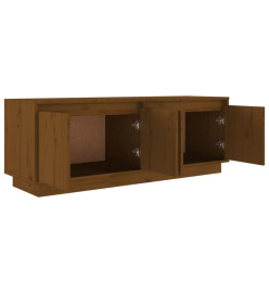 Meuble TV Marron miel 110x34x40 cm Bois de pin massif