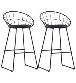 Chaises de bar lot de 2 noir similicuir