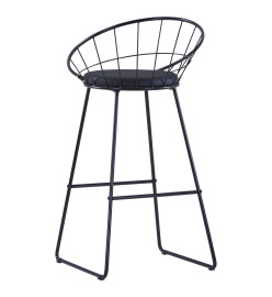 Chaises de bar lot de 2 noir similicuir