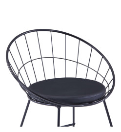 Chaises de bar lot de 2 noir similicuir