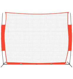 Filet de baseball portable rouge et noir 369x107x271 cm