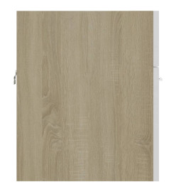 Armoire d'évier Blanc et chêne sonoma 41x38,5x46 cm Aggloméré