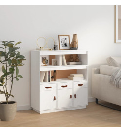 Buffet haut Blanc 100x40x108,5 cm Bois massif de pin