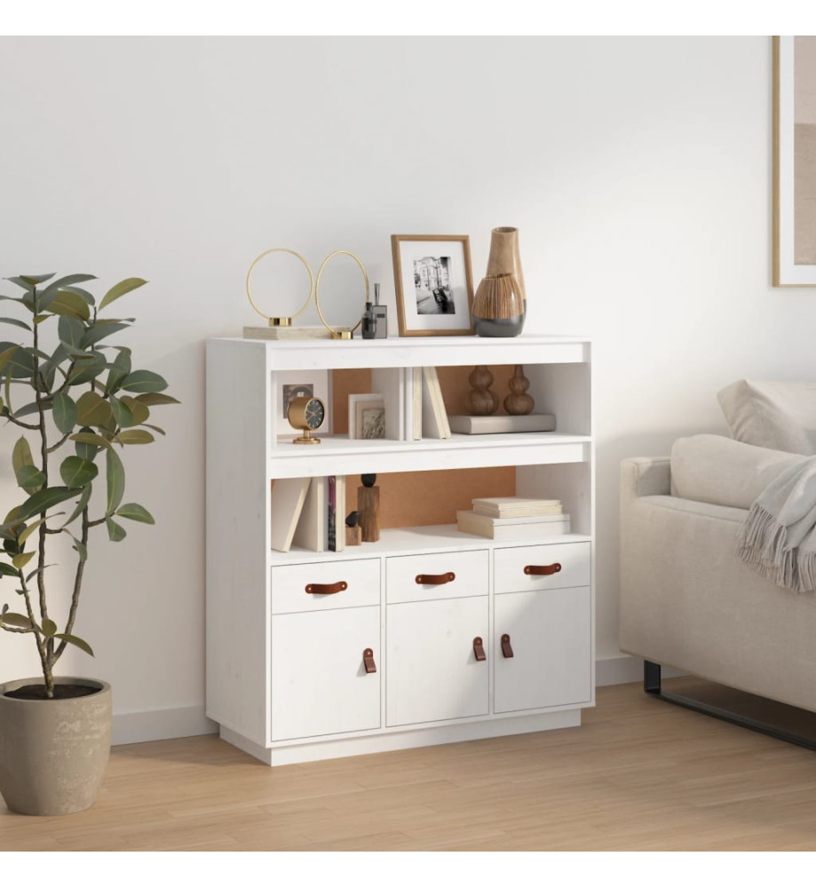 Buffet haut Blanc 100x40x108,5 cm Bois massif de pin Buffet haut Blanc 100x40x108,5 cm Bois massif de pin