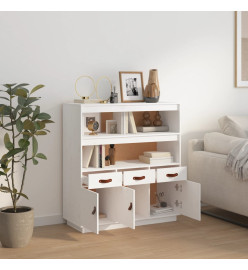 Buffet haut Blanc 100x40x108,5 cm Bois massif de pin
