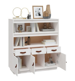 Buffet haut Blanc 100x40x108,5 cm Bois massif de pin