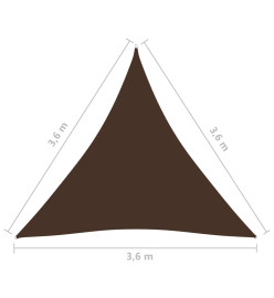 Voile de parasol Tissu Oxford triangulaire 3,6x3,6x3,6 m Marron