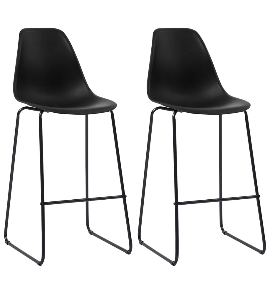 Chaises de bar lot de 2 noir plastique