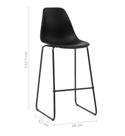 Chaises de bar lot de 2 noir plastique