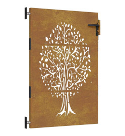 Portail de jardin 85x150 cm acier corten conception de l'arbre