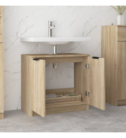 Armoire salle de bain Chêne sonoma 64,5x33,5x59 cm