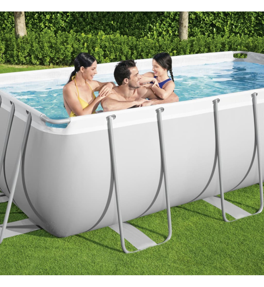 Bestway Ensemble de piscine Power Steel rectangulaire 404x201x100 cm