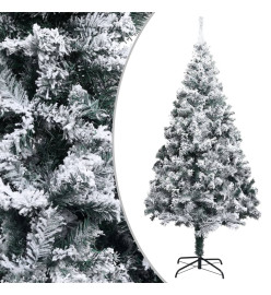 Sapin de Noël artificiel pré-éclairé et flocons de neige vert